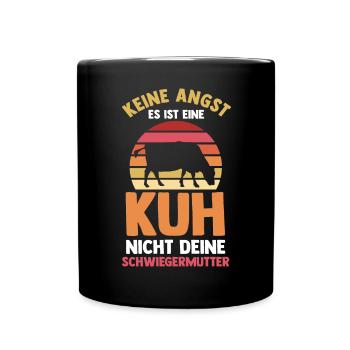 Kuh Landwirt Bauernhof Kühe - Tasse einfarbig - Schwarz - Vorne