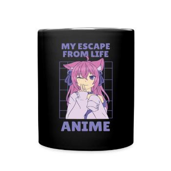 Anime my escape from life - Tasse einfarbig - Schwarz - Vorne