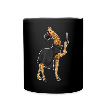 Giraffe Zauberer Zauberstab - Tasse einfarbig - Schwarz - Vorne