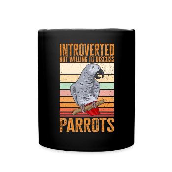 Graupapagei African Grey Parrot Papagei - Tasse einfarbig - Schwarz - Vorne