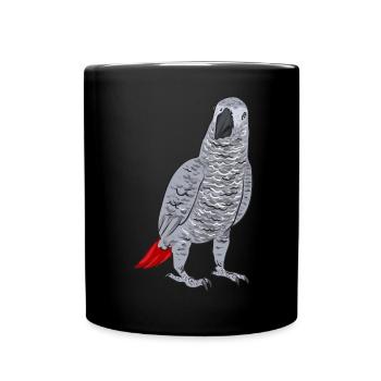 Graupapagei Perroquet gris d’Afrique Papagei - Mug uni - noir - Devant