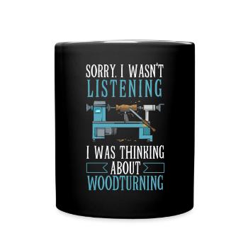 Turning Wood Lathe Lathe - Full Colour Mug - black - Front