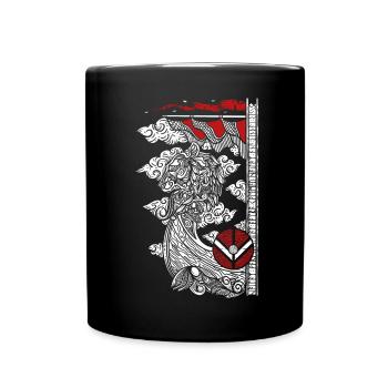 Wikingerschiff Wikinger Kapitän Krieger Boot - Tasse einfarbig - Schwarz - Vorne