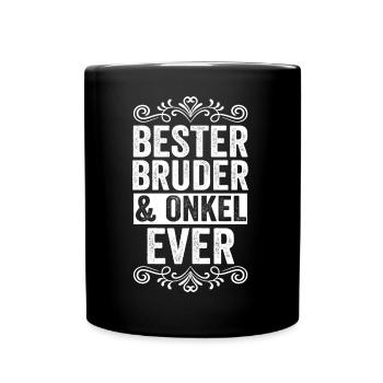 Bruder und Onkel - Tasse einfarbig - Schwarz - Vorne