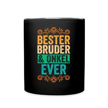 Bruder und Onkel - Tasse einfarbig - Schwarz - Vorne
