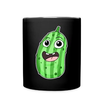 Gurke Motiv - Tasse einfarbig - Schwarz - Vorne