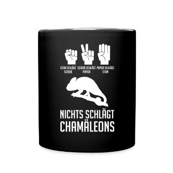 Terrarium Echsen Reptilien - Tasse einfarbig - Schwarz - Vorne
