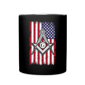 Masonic Freemasonry Fraternal - Tasse einfarbig - Schwarz - Vorne