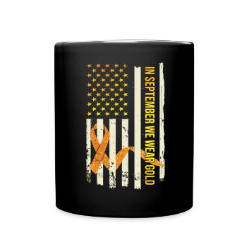 Cancer infantile En septembre, nous portons de l’or - Mug uni - noir - Devant