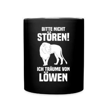 Löwe Löwen - Tasse einfarbig - Schwarz - Vorne