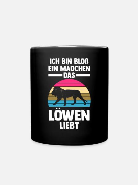 Löwe Löwen - Tasse einfarbig - Schwarz