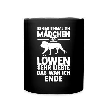 Löwe Löwen - Tasse einfarbig - Schwarz - Vorne