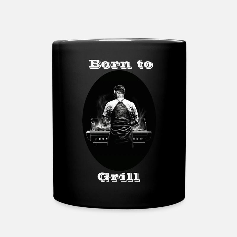 Born to Grill white - Full Colour Mug - black