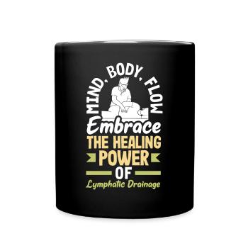 , corps, puissance de flux du drainage lymphatique - Mug uni - noir - Devant