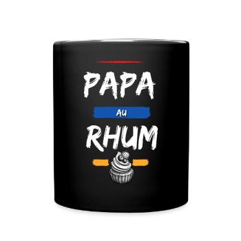 Papa au Rhum Gateau. Humour Cadeau Anniversaire - Mug uni - noir - Devant