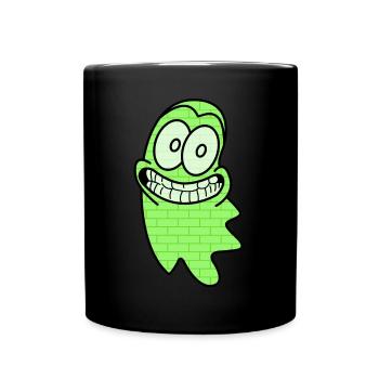 Geist an der Wand | Gespenst, Halloween, - Tasse einfarbig - Schwarz - Vorne