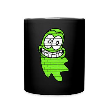 Geist an der Wand | Gespenst, Halloween - Tasse einfarbig - Schwarz - Vorne