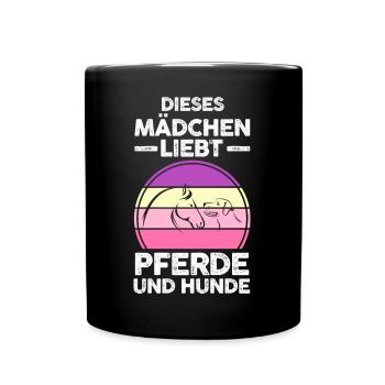 Pferde Pferdeliebhaber Hundeliebhaber Hunde - Tasse einfarbig - Schwarz - Vorne