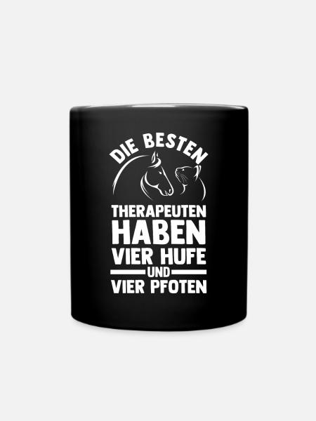 Pferde Pferdeliebhaber Katzenliebhaber Katzen - Tasse einfarbig - Schwarz