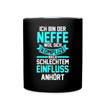 Neffe - Tasse einfarbig - Schwarz - Vorne