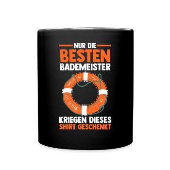Rettungsschwimmer Bademeister - Tasse einfarbig - Schwarz - Vorne