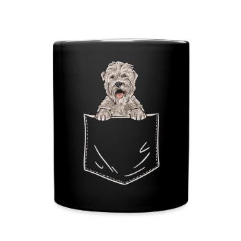 Irish Soft Coated Wheaten Terrier - Tasse einfarbig - Schwarz - Vorne