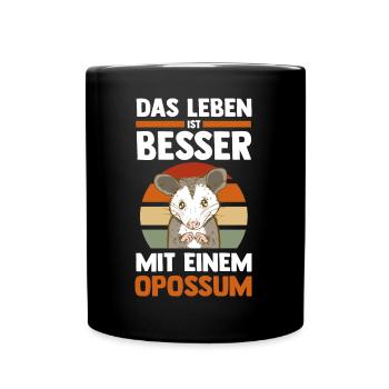 Opossum - Tasse einfarbig - Schwarz - Vorne