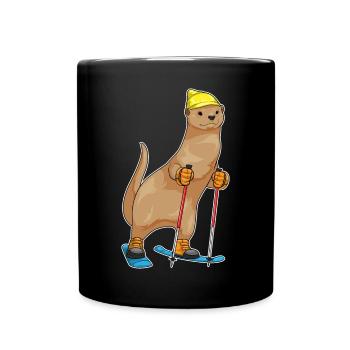 Otter Skier Ski Winter Sports - Full Colour Mug - black - Front