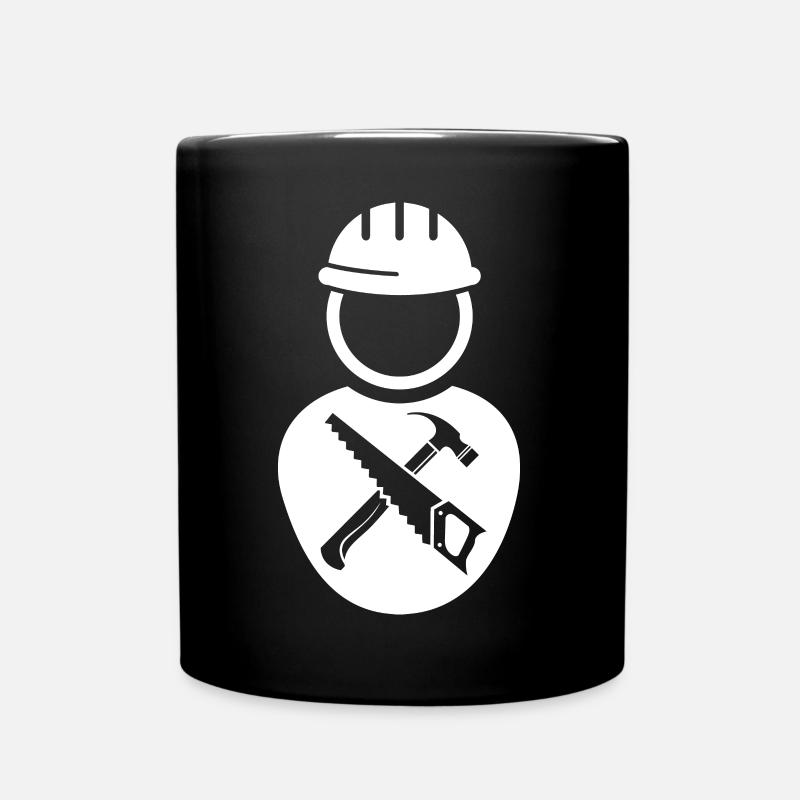 Handwerk Symbol Icon Bauarbeiter Handwerker Logo - Tasse einfarbig - Schwarz