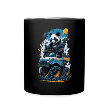 Panda - Tasse einfarbig - Schwarz - Vorne