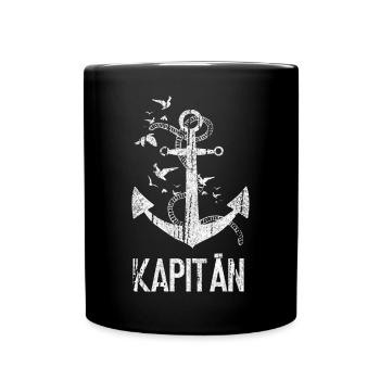Kapitän Anker Vintage Design - Tasse einfarbig - Schwarz - Vorne