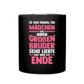 Geschwister Brüder Schwester Bruder - Tasse einfarbig - Schwarz - Vorne