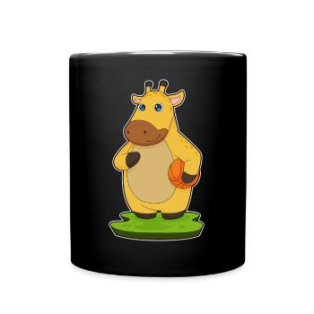 Giraffe Basketballspieler Basketball - Tasse einfarbig - Schwarz - Vorne