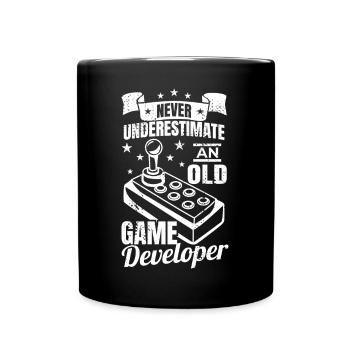 Old game developer grandfather - Full Colour Mug - black - Front