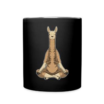 Lama Yoga Fitness Meditation - Tasse einfarbig - Schwarz - Vorne