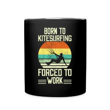 Kitesurf Kitesurfer Kiteboard - Tasse einfarbig - Schwarz - Vorne