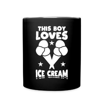 Kleiner Eiscreme Liebhaber - Tasse einfarbig - Schwarz - Vorne