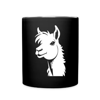 Funny Llama Silhouette Cheeky Fun Llamas - Full Colour Mug - black - Front