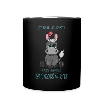 Just A Boy Who Loves Donkeys - Full Colour Mug - black - Front