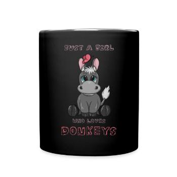 Just A Girl Who Loves Donkeys - Full Colour Mug - black - Front