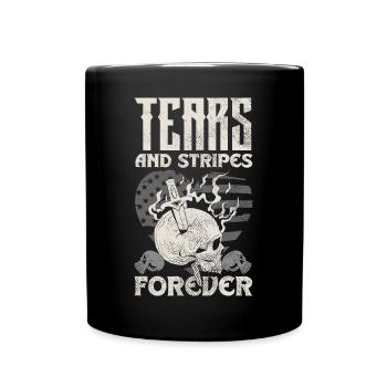Emoticon Emo Tears and Stripes Forever Emocore - Tasse einfarbig - Schwarz - Vorne