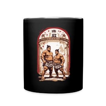 Sumo Ästhetik Japanische Kampfkunst Ringer - Tasse einfarbig - Schwarz - Vorne