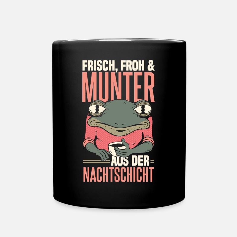 Nachtschicht Lustig Schichtarbeiter Nachtdienst - Tasse einfarbig - Schwarz