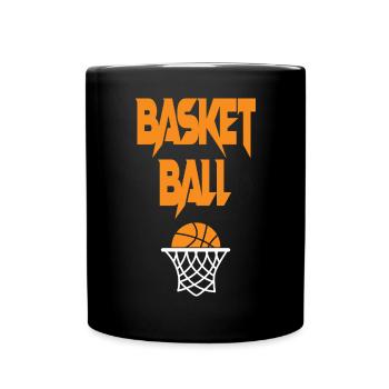 Basketball avec jeu de basket-ball Hoop - Mug uni - noir - Devant