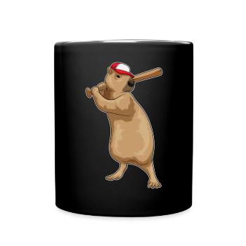 Batte de baseball Capybara - Mug uni - noir - Devant