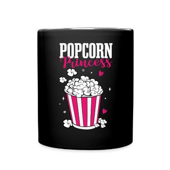 Popcorn Princess Femmes Mignon Soirée Cinéma Cinéma Sna - Mug uni - noir - Devant