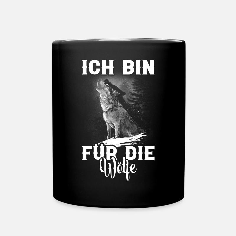 Wolfliebhaber Wolf Motiv Wolf Spruch Wolfrudel - Tasse einfarbig - Schwarz