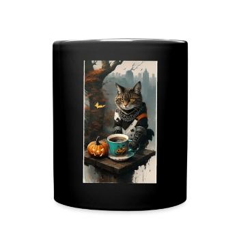 Cat dressed halloween - Full Colour Mug - black - Front