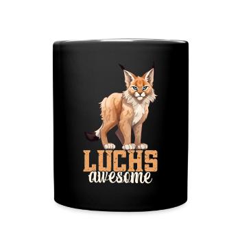 Luchsliebhaber Luchs Outfit Luchsfan Wildkatze - Tasse einfarbig - Schwarz - Vorne