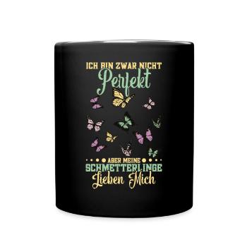 Schmetterlingsliebhaber Zucht Schmetterlingfan - Tasse einfarbig - Schwarz - Vorne